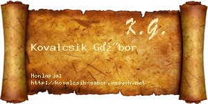 Kovalcsik Gábor névjegykártya