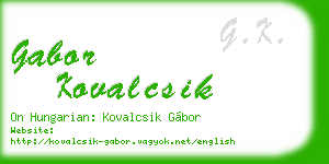 gabor kovalcsik business card